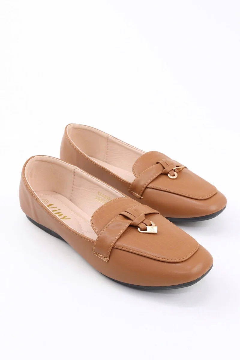 Viny VINY Women's Loafer Ballet Flats – Comfortable Slip-On Flat Shoes, Lightweight Casual Office & Everyday Walking Shoes