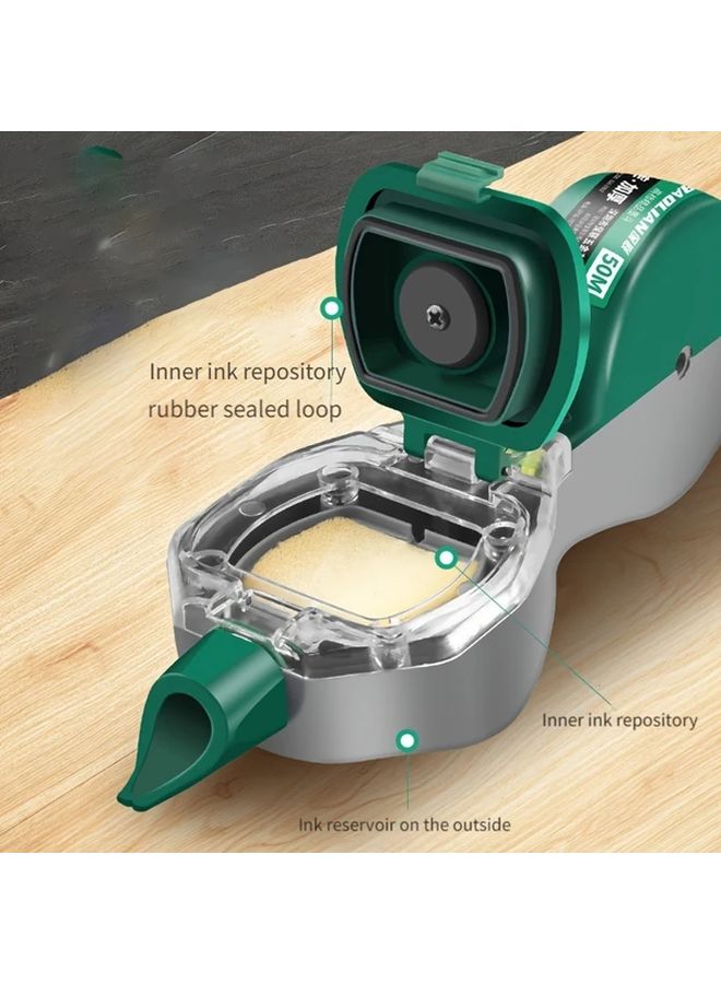 Dark Green Automatic Rewinding Ink Marking Tool For Construction Site And Woodworking - Image 2