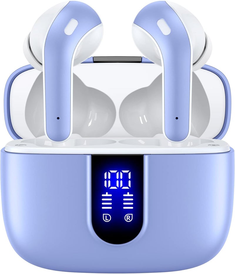 TAGRY Bluetooth Headphones True Wireless Earbuds 60H Playback LED Power Display Earphones with Wireless Charging Case IPX5 Waterproof in-Ear Ear buds with Mic for TV Smart Phone Laptop Computer Sports - Image 1
