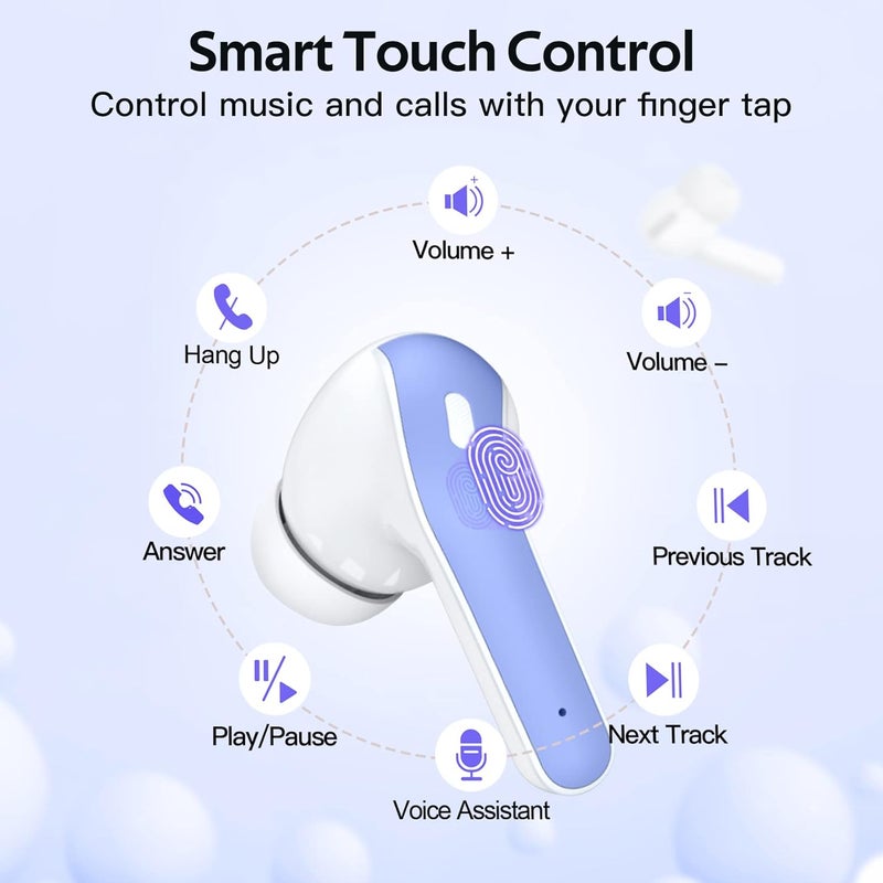 TAGRY Bluetooth Headphones True Wireless Earbuds 60H Playback LED Power Display Earphones with Wireless Charging Case IPX5 Waterproof in-Ear Ear buds with Mic for TV Smart Phone Laptop Computer Sports - Image 4