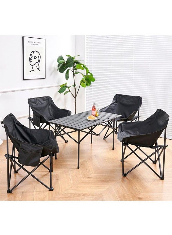 Cyber Outdoor Picnic Camping Portable Folding Table and Chair Set includes 4 chairs and 1 table - Image 3