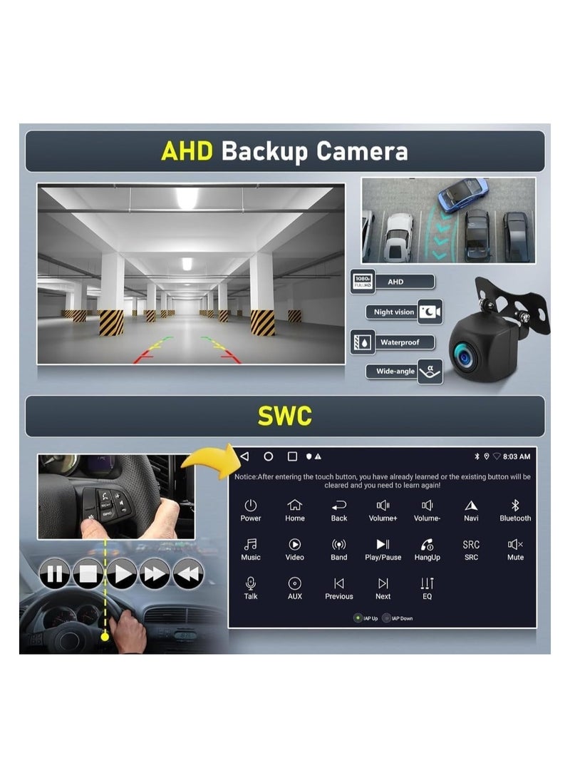 Android Car Stereo for Mazda 6 2007-2012 6GB RAM 128GB ROM 9 Inch Support SIM Card, Apple Carplay, MirrorLink WiFi BT, 2.5D IPS Touch Screen with AHD Camera Included