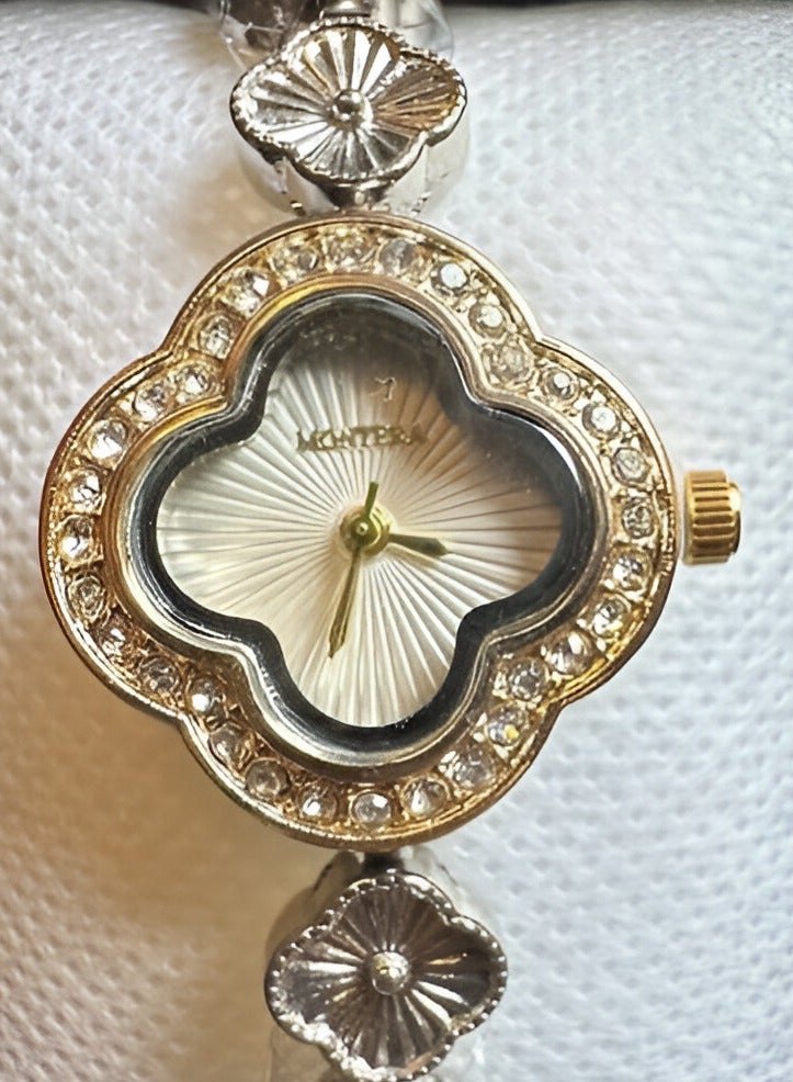 Montera Women's Watch - White Embellished Dial with Metal Bracelet - Image 4