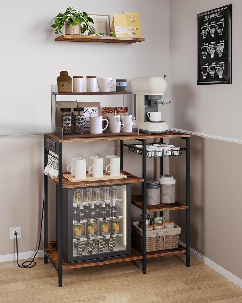 RICHTOER Mug Holder Countertop Coffee Station Organizer, 2 Tier Acrylic Shelf for Coffee Bar Accessories, Multi-Functional Counter Standing Shelf Tea Bags Sugar Condiment Storage Caddy for Kitchen Home Office - Image 5