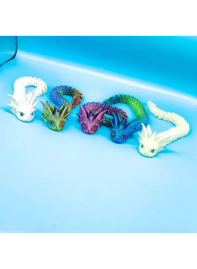 Assorted Color 3D Printed Articulated Mythical Dragon Snake Statue Ornament - Image 5
