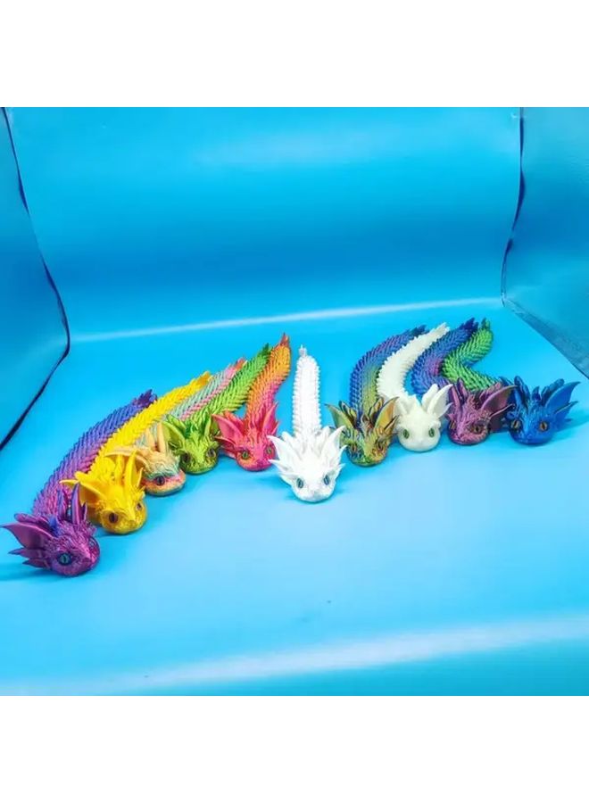 Assorted Color 3D Printed Articulated Mythical Dragon Snake Statue Ornament - Image 4