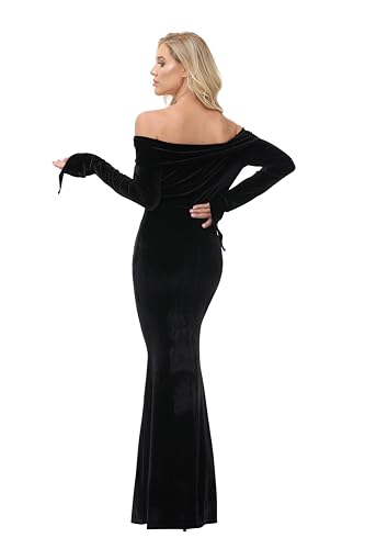 YAOHUOLE Long Sleeve Vampire Dress off Shoulder Morticia Halloween Cosplay Costume Party Dress XL - Image 5