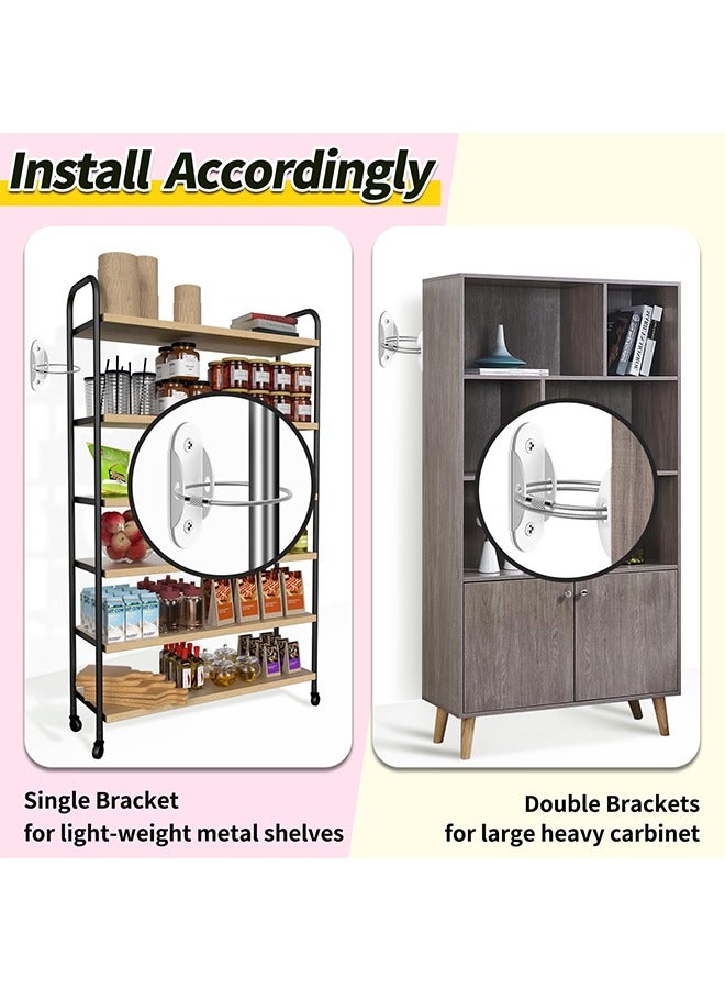 6Pcs Anti Tip Furniture Anchors, Furniture Anchors for Baby Proofing, Earthquake Straps for Furniture Dresser Wall Safety Anchor Furniture Safety Straps Wall Straps, White - Image 3