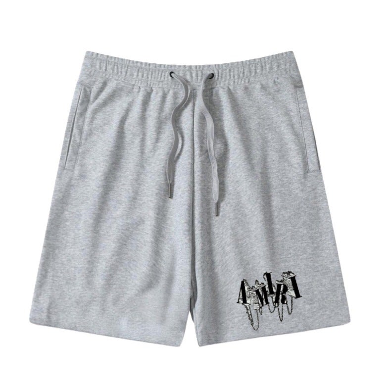 Ami Summer Men And Women Couple Diamond Presbyopia Casual Embroidered Shorts Comfortable Loose Sports Pants New Trend - Image 1