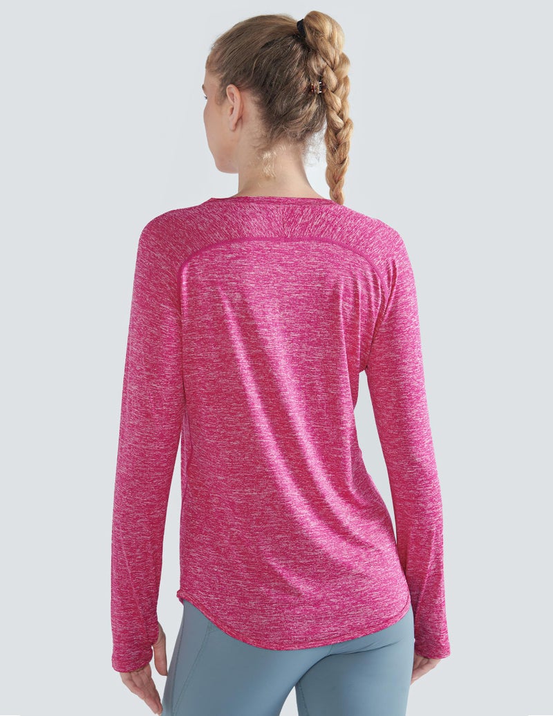 Liberty Pro 4-Pack: Womens Long Sleeve Athletic Tops with Thumb Holes â€“ Dry Fit Active Crewneck Workout Tees (Set 5, X-Small) - Image 4
