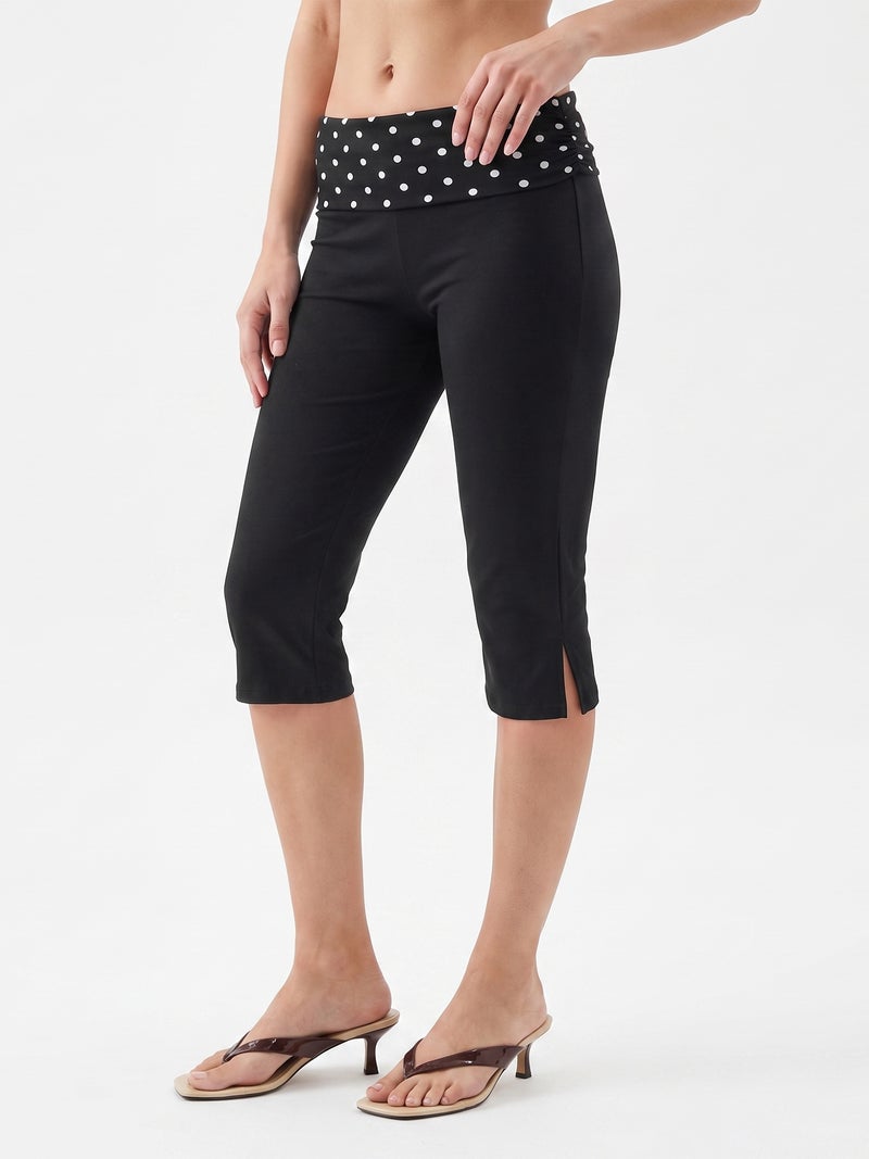 Women’s Capri Pants Dot Print Slim Fit Cropped Trousers for Daily Wear - Image 4