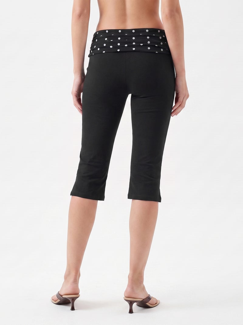 Women’s Capri Pants Dot Print Slim Fit Cropped Trousers for Daily Wear - Image 5