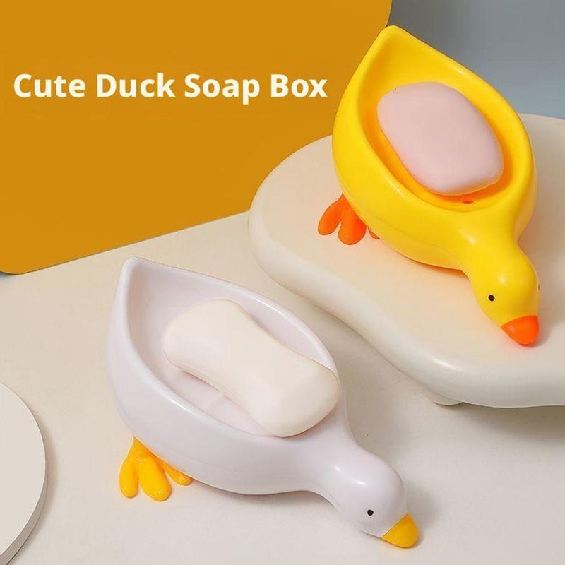 Cute duck-shaped soap dish for bathroom sink, draining and storing soap. - Image 4