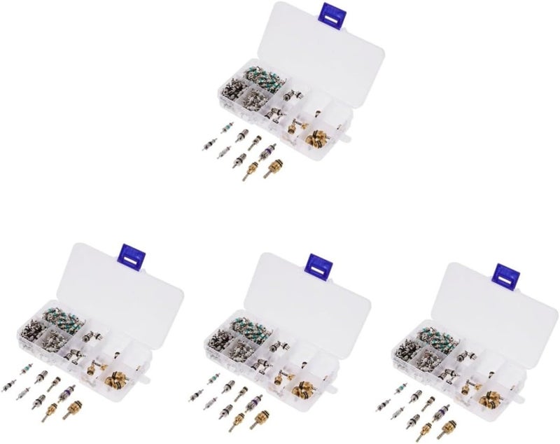 4 Set Air Conditioner Valve Core Kit for Automotive Easy Use Lightweight Universal Refrigeration Systems - Image 1