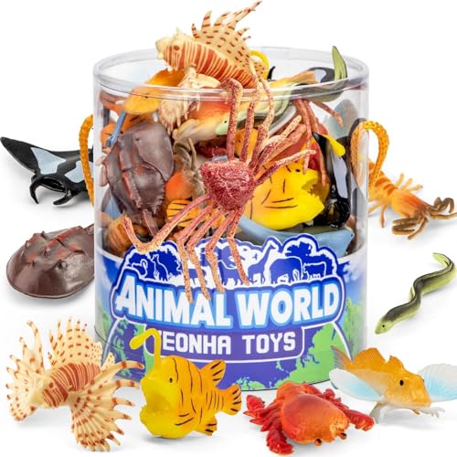Yeonhatoys Sea Animals Toys with Gift Box, 48 Piece Mini Vinyl Plastic Ocean Animal Figure, Sea Creatures Themed Sensory Bins, School Project, Birthday Cupcake Topper Party Supplies, Preschool Toys for Kids - Image 1