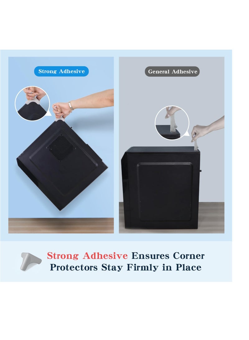 Excefore Soft Baby Proofing Edge and Corner Guards, 100% Silicone Corner Protector Baby, High Resistant Adhesive Gel, Baby Corner Protector for Fireplace, Table, Stair, Cabinet (Grey,6pcs,Triangle)  - Image 4