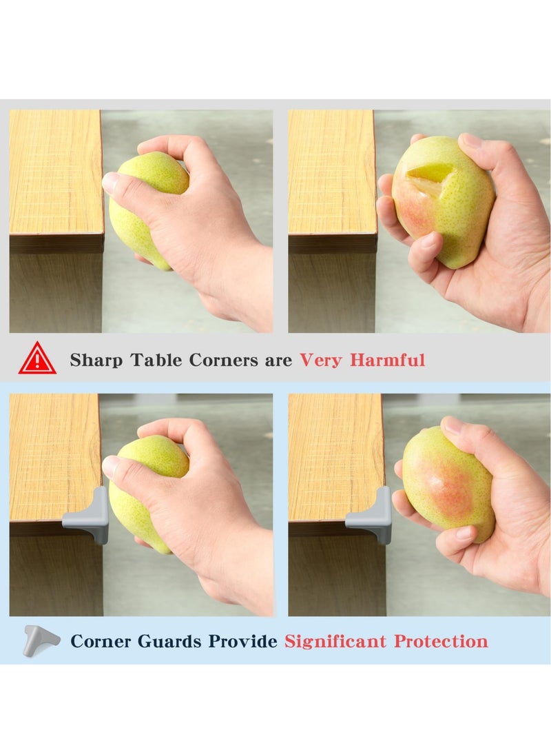 Excefore Soft Baby Proofing Edge and Corner Guards, 100% Silicone Corner Protector Baby, High Resistant Adhesive Gel, Baby Corner Protector for Fireplace, Table, Stair, Cabinet (Grey,6pcs,Triangle)  - Image 2