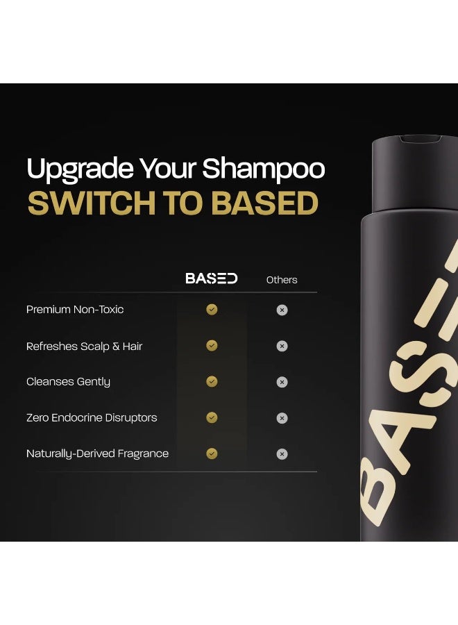 BASED Rejuvenating Shampoo with Aloe Vera, Peppermint Oil, & Coconut Oil, Cleansing Shampoo for Men - Image 5