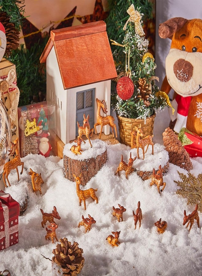 Sawysine 18 Pcs Miniature Deer Figurines Forest Animals Figures Woodland Animals Creatures Figurines Deer Family Figurine for Crafts Christmas Garden Decoration Cake Topper Deers Toys Gifts - Image 4