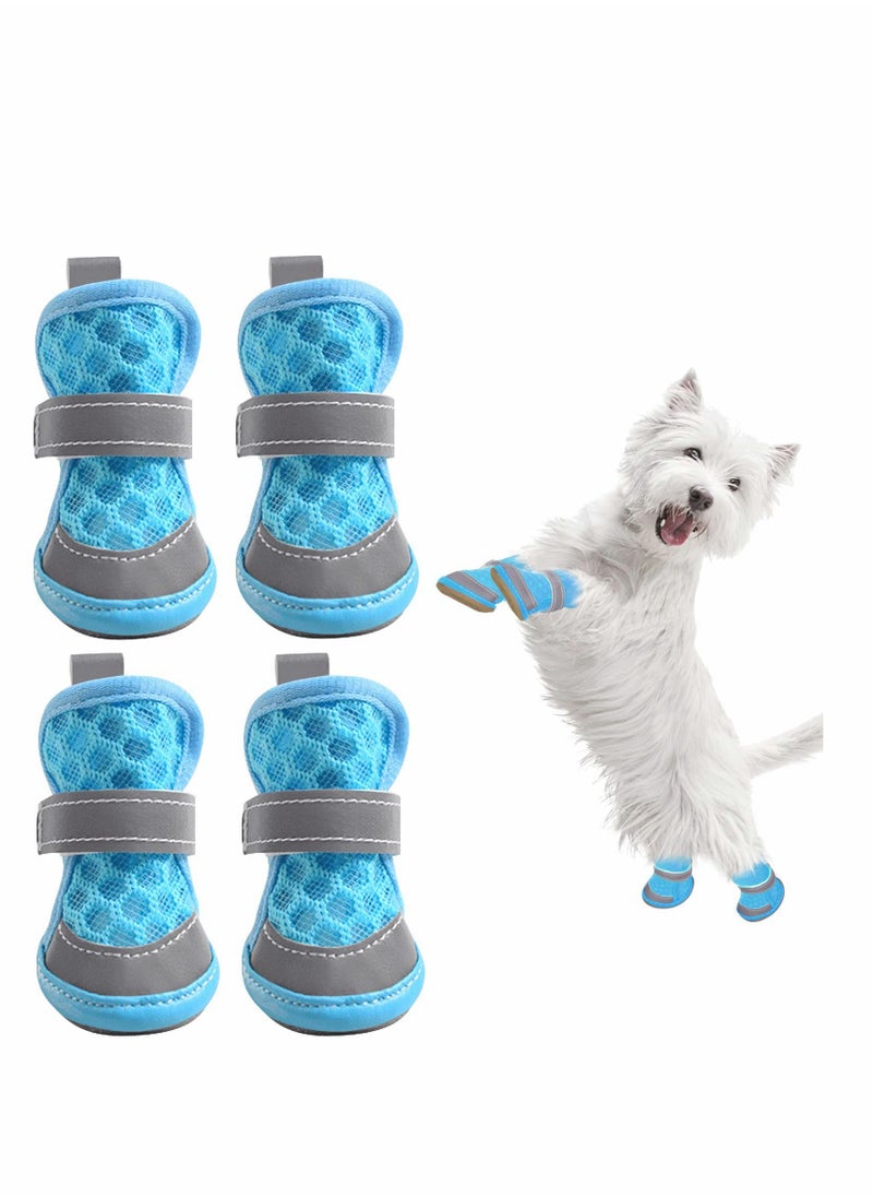 SYOSI Dog Shoes 1.8 in Breathable Mesh Puppy Booties for Hot Pavement Walking Pet Sandals Soft Adjustable Reflective Dog Paw Protectors Boots XL  - Image 1