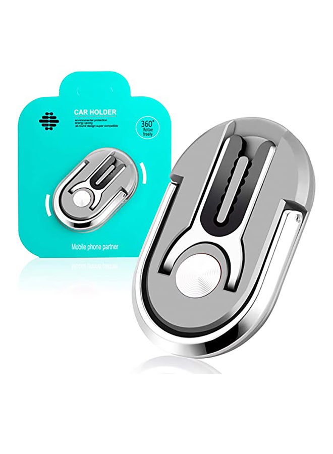 Multipurpose 360 Degree Car Air Vent Grip Mount Stand Rotation Magnetic Finger Ring Phone Holder Bracket Silver - Image 2