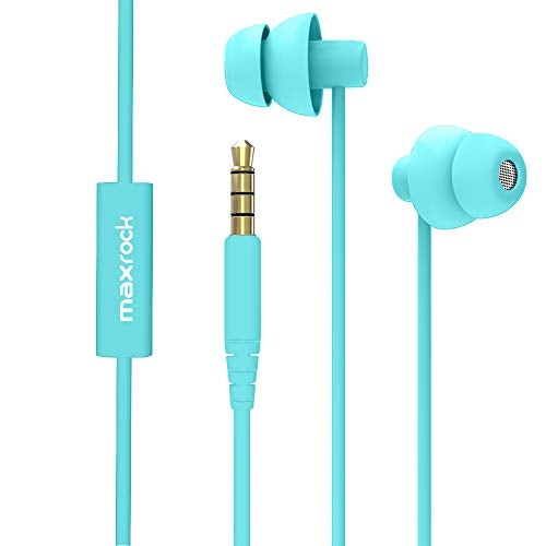 MAXROCK Sleep EarbudsUltra Soft Lightweight Sleep Earphones Headphones with Volume Control and Mic for Insomnia Side Sleeper Snoring Air Travel Meditation Relaxation Acid Blue - Image 2