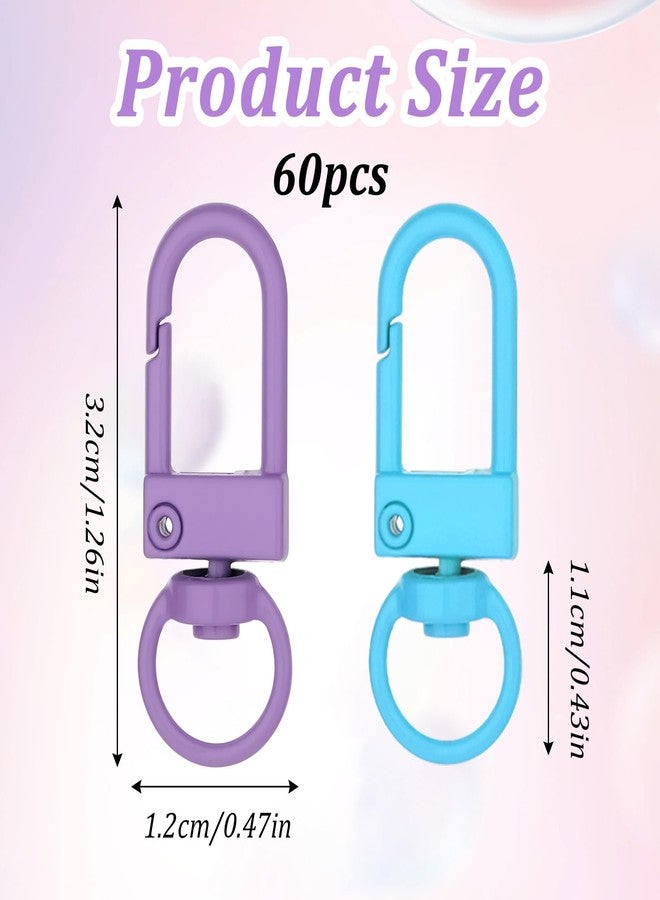 Ymapinc 60PCS Small Metal Lobster Claw Clasps, Colorful Keychain Clasp Swivel Snap with Hooks Mini Buckle Tag Clip Bag Charm Clip for Bag Charms Making Metal Connectors - Image 2