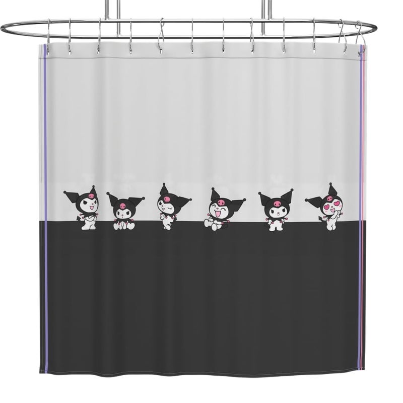 Franco Collectibles Sanrio Kuromi Bath Microfiber Shower Curtain  72x72  (Officially Licensed Product) - Image 1