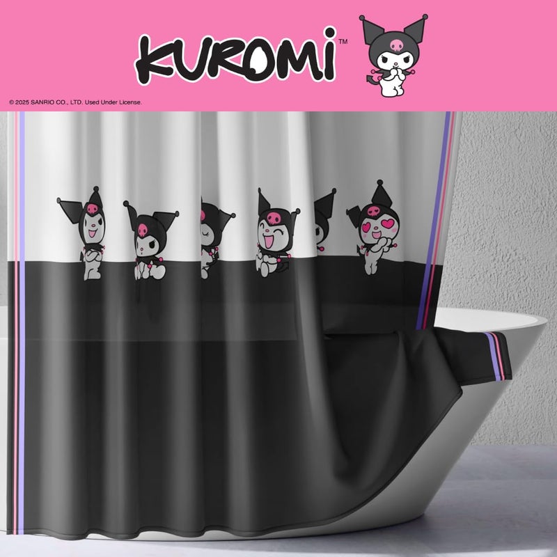 Franco Collectibles Sanrio Kuromi Bath Microfiber Shower Curtain  72x72  (Officially Licensed Product) - Image 4