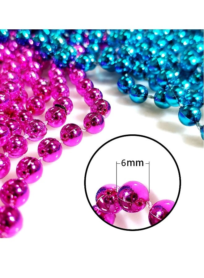 6mm Baby Gender Reveal Party Beads for Baby Shower, Announcement Carnival Party Supplies 33" Light Blue Pink Plastic Party Necklaces Gender Reveal Games (18 Pcs, Blue + Pink) - Image 5