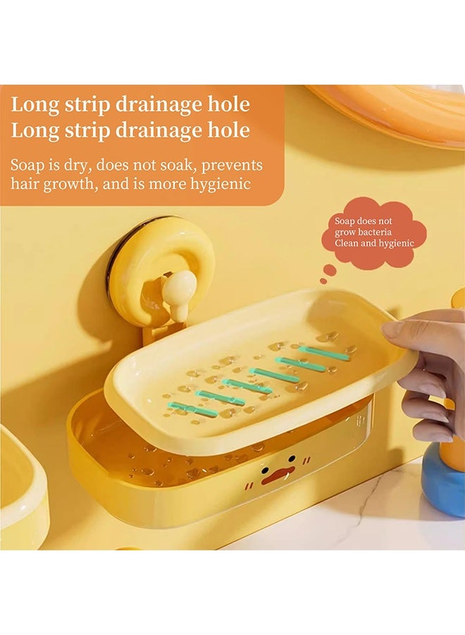 Suction Cup Soap Dish Punch-Free Bathroom Soap Dish Wall-Mounted Countertop Dual-Purpose Quick Drain Design - Image 5