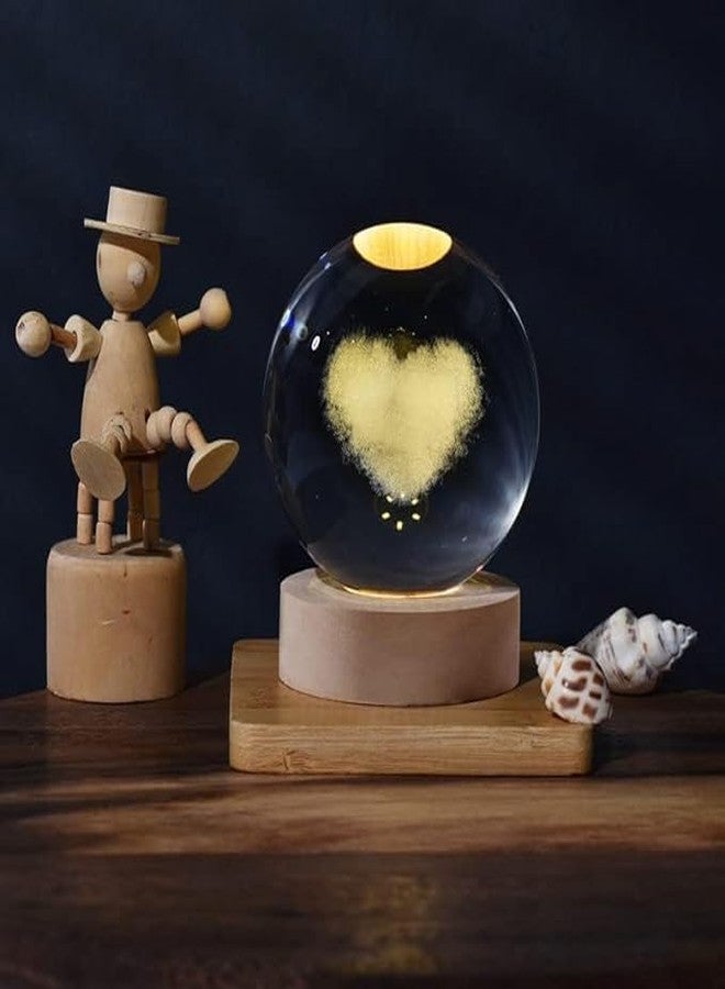 Sohansh Galaxy 3D LED Night Light in Reindeer Crystal Ball Design – Featuring Wooden Base, Charming Gift for Women, Men, and Children - Image 3