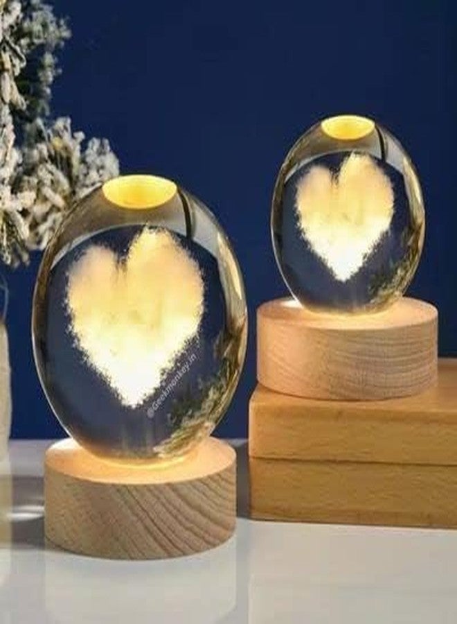 Sohansh Galaxy 3D LED Night Light in Reindeer Crystal Ball Design – Featuring Wooden Base, Charming Gift for Women, Men, and Children - Image 5