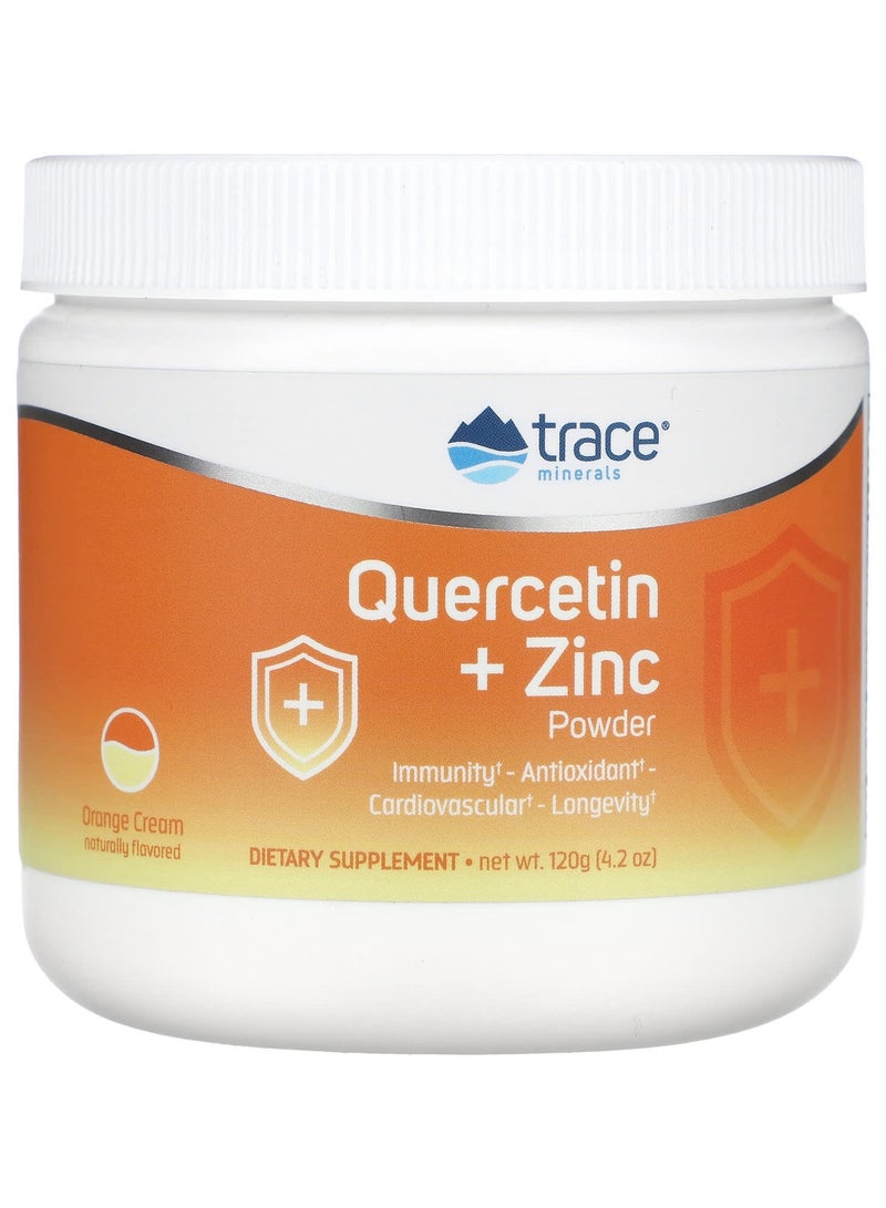 Trace Minerals Quercetin + Zinc Powder, Orange Cream, 4.2 oz (120 g)