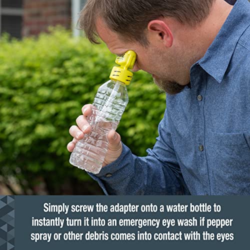 SABRE Eye Wash Adapter - Turns Water Bottle into Eye Wash Device - Flushes Contaminants from the Eye , Yellow, 2.4 oz - Image 3