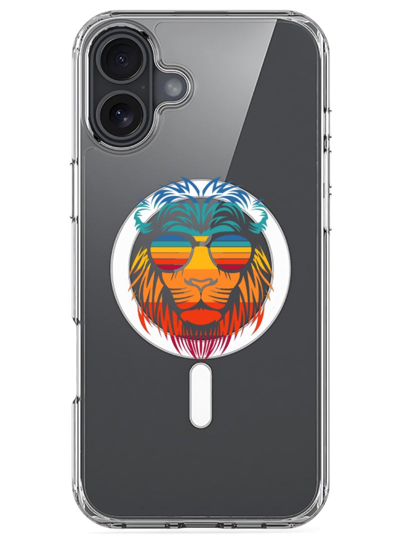 Theodor iPhone 16 Plus Magsafe Magnetic Case for iPhone Compatible with Wireless Charging, Shockproof Phone Bumper Cover - lion - Image 1