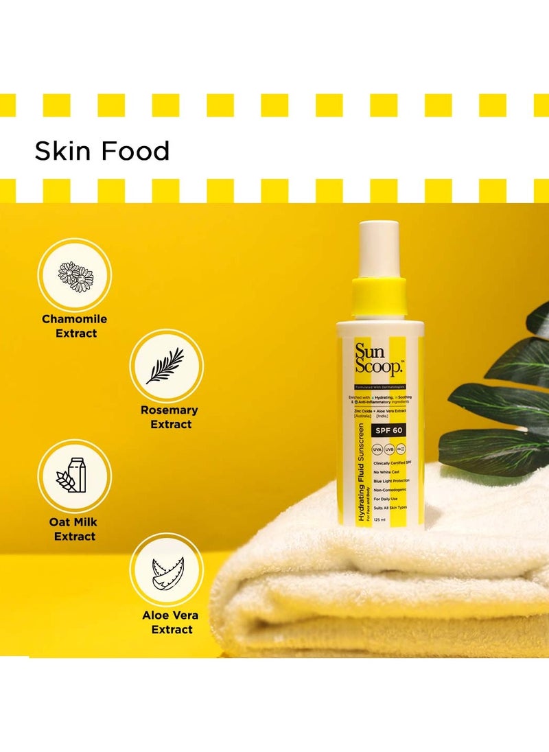 SunScoop - SunScoop Fluid Body Sunscreen Spray Spf 60, No White Cast, Protects From Uva & Uvb Rays, Hybrid, For Dry, Normal And Oily Skin Types 125 Ml (Pack Of 1) Neutral - Image 1