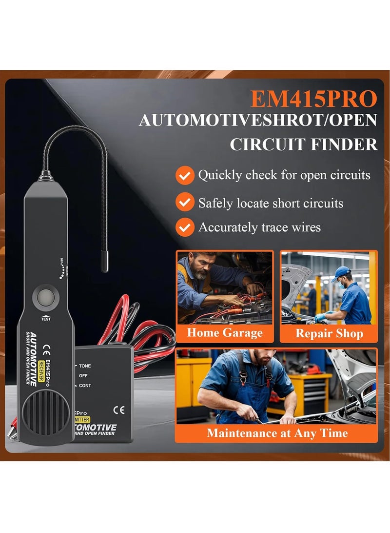Mauten EM415PRO جهاز اختبار الدوائر الكهربائية للسيارات، كاشف الدوائر القصيرة والطويلة، كاشف قاطع الدائرة، DC 6-42V، جهاز اختبار الدوائر الكهربائية المرن للسيارات لمتجر إصلاح السيارات، مرآب المنزل - Image 3