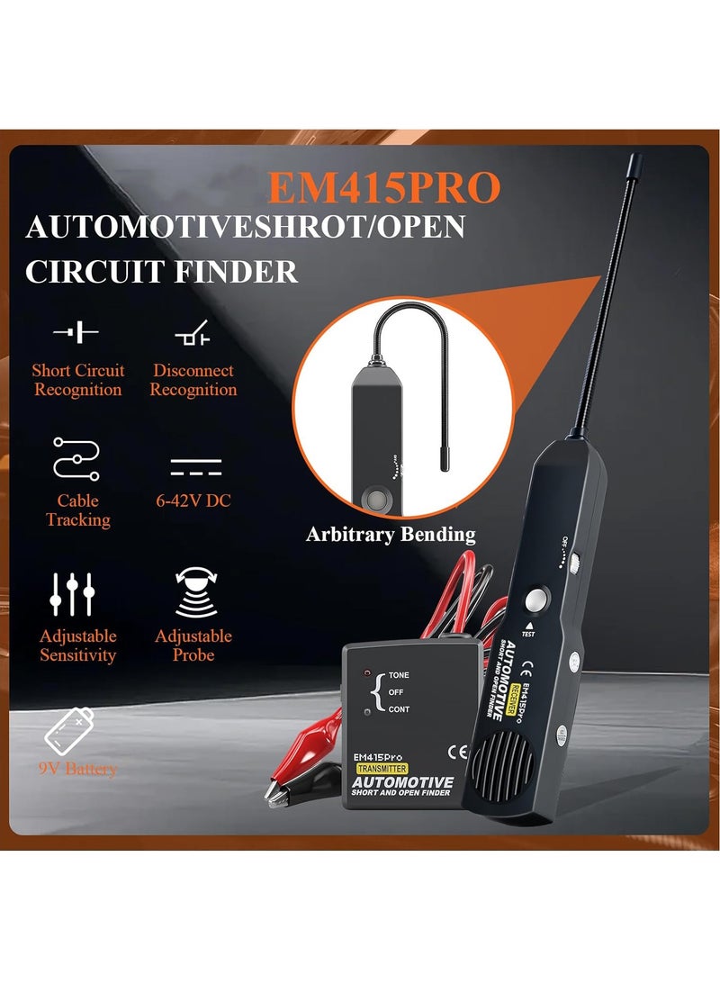 Mauten EM415PRO جهاز اختبار الدوائر الكهربائية للسيارات، كاشف الدوائر القصيرة والطويلة، كاشف قاطع الدائرة، DC 6-42V، جهاز اختبار الدوائر الكهربائية المرن للسيارات لمتجر إصلاح السيارات، مرآب المنزل - Image 2
