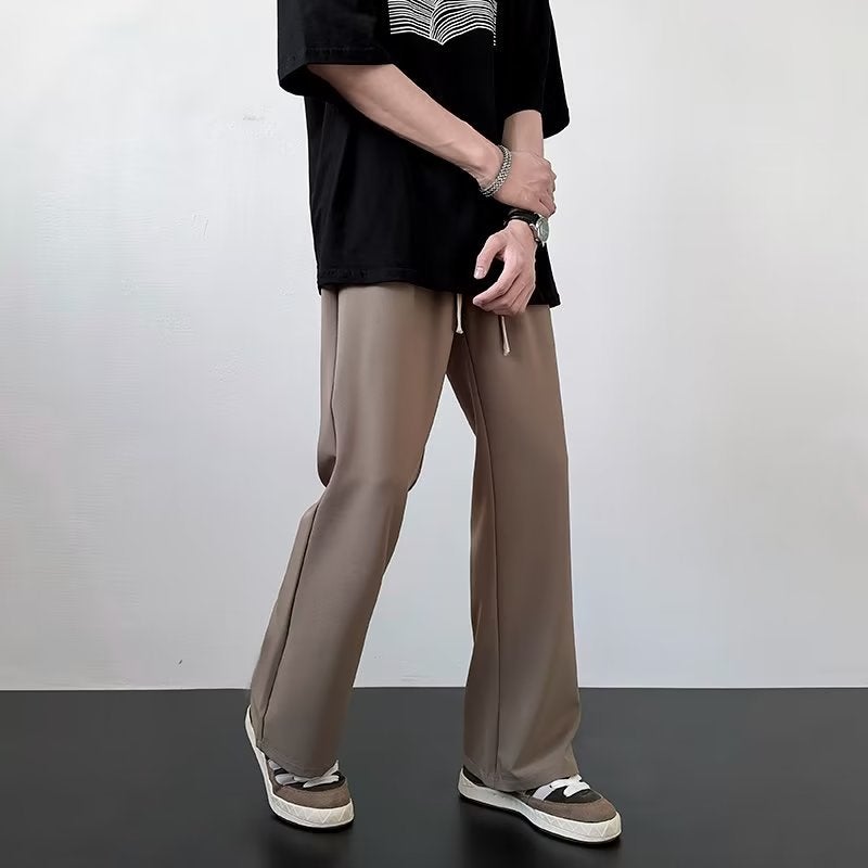 Casual Pants Men'S Hong Kong Style Ins Trendy Loose Straight Pants Men'S And Women'S Fashionable Solid Color Drape Wide-Leg Pants - Image 4