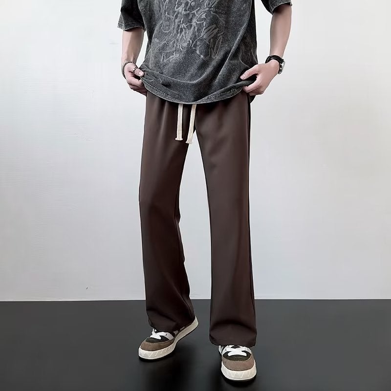 Casual Pants Men'S Hong Kong Style Ins Trendy Loose Straight Pants Men'S And Women'S Fashionable Solid Color Drape Wide-Leg Pants - Image 2