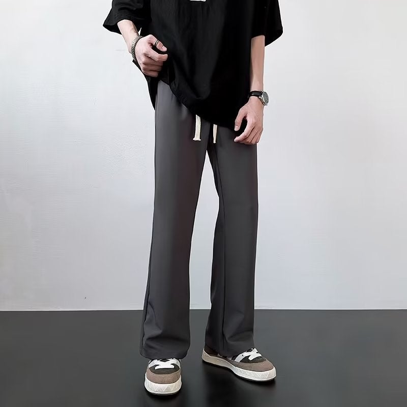 Casual Pants Men'S Hong Kong Style Ins Trendy Loose Straight Pants Men'S And Women'S Fashionable Solid Color Drape Wide-Leg Pants - Image 3