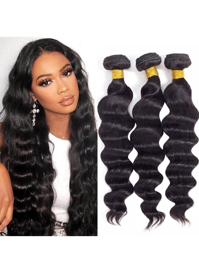 ROYAL IMPRESSION ROYAL IMPRESSION 12A Loose Wave Bundles Human Hair 16 18 20 300g 100 Unprocessed Brazilian Virgin Hair Loose Deep Wave Human Hair Weave Bundles Natural Color 
