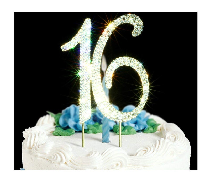 Scotamalone16 Cake Topper Premium Bling Rhinestone Diamond Gems