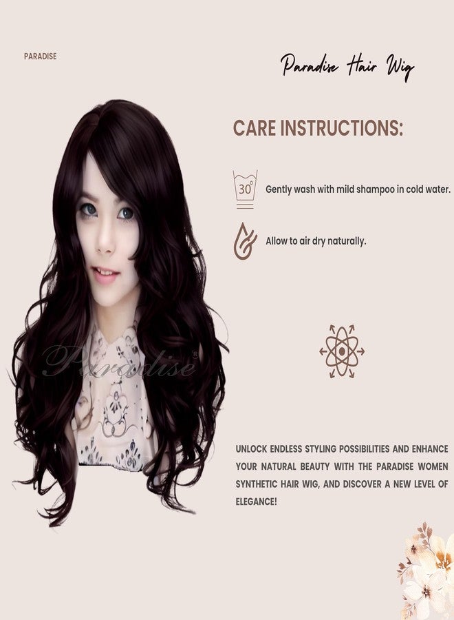 Paradise®"Curly Dark Brown Synthetic Hair Wig for Women - 30 Inch, Adjustable Strap, 3 Side Combs - (Includes 2 Wig Caps and Carry Bag)" - Image 5