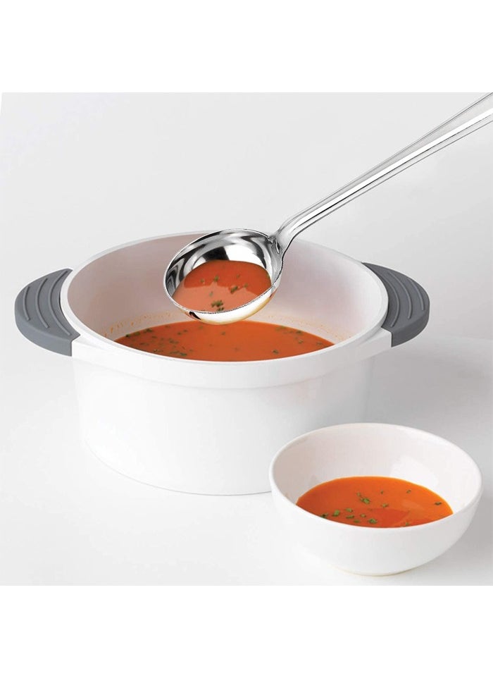 BLACKSTONE - Stainless Steel Serving Ladle, Deep Ladle Spoon for Serving Curry, Curd, Lassi 19cm - Image 1