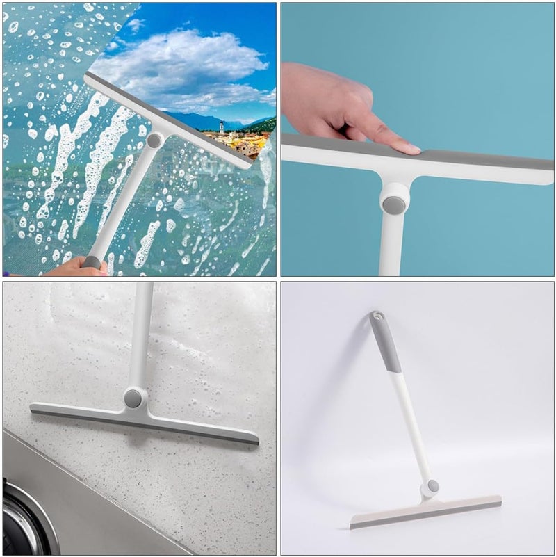 LABRIMP 2pcs Rotating Window Squeegee Glass Cleaning Tool Multi-Function Water Removal Wiper for Home Bathroom Shower Tile Walls - Image 3