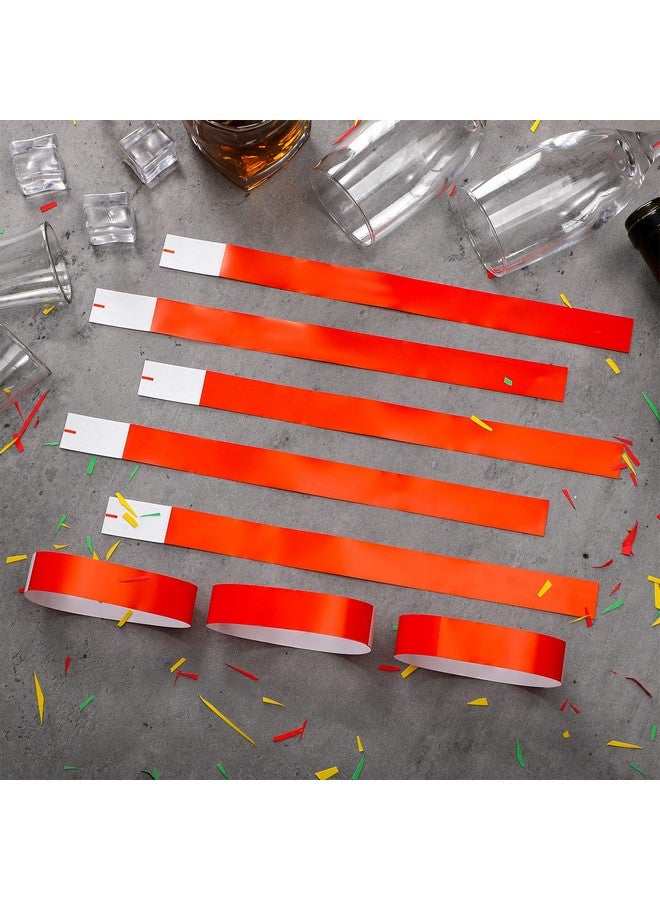 Epakh 500 Pcs Paper Wristbands Neon Wrist Bands Waterproof Hand Bands for Events Lightweight Concert Wristbands Neon Colored Adhesive Wristbands for Party (Red) - Image 4