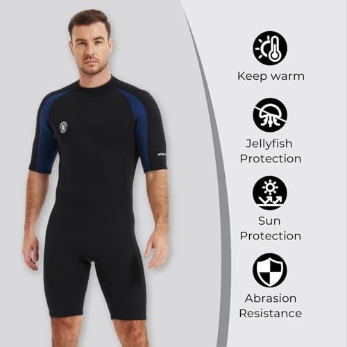 Lemorecn Wetsuits Adult's Premium Neoprene Diving Suit 3mm Shorty Jumpsuit (3035, 3XL) - Image 5