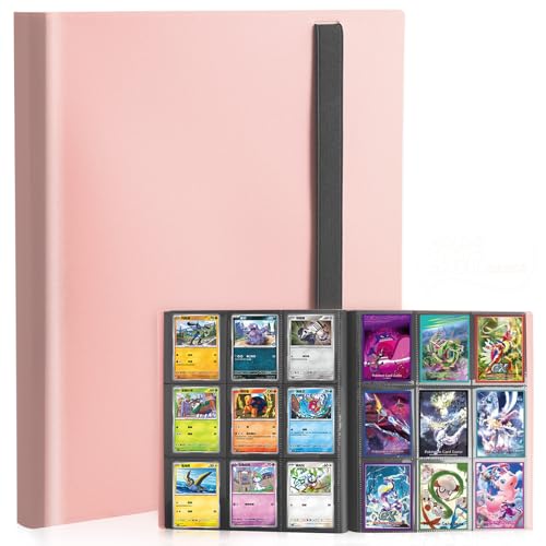 PUPTILY Card Binder 9 Pocket Trading Card Album Folder 20 Pages 360 Card Capacity Sports Card Binder Premium Card Binders Compatible with MTG TCG Baseball Cards Pink - Image 1